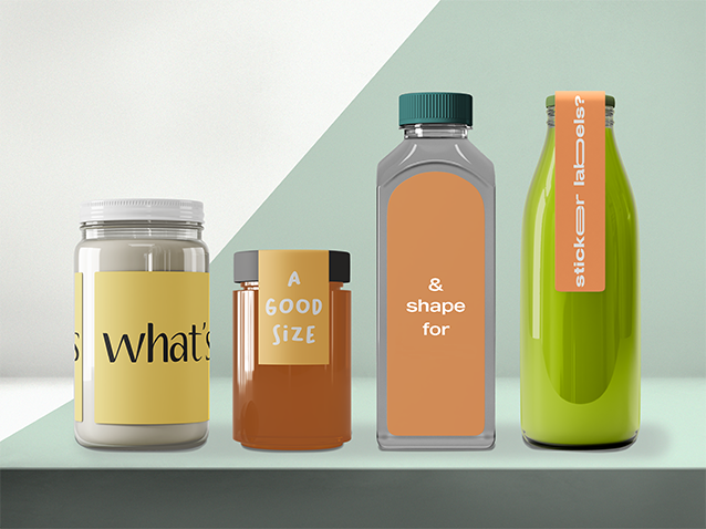 bottles labels size shape